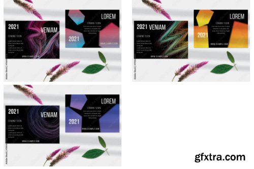 Flyer Layout With Abstract Motion Blur And Glowing Shape 27xAI