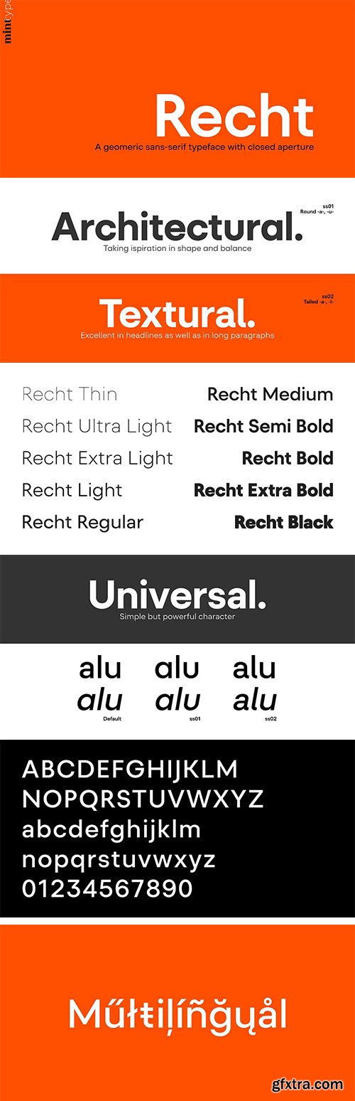 Recht Font Family 20xOTF