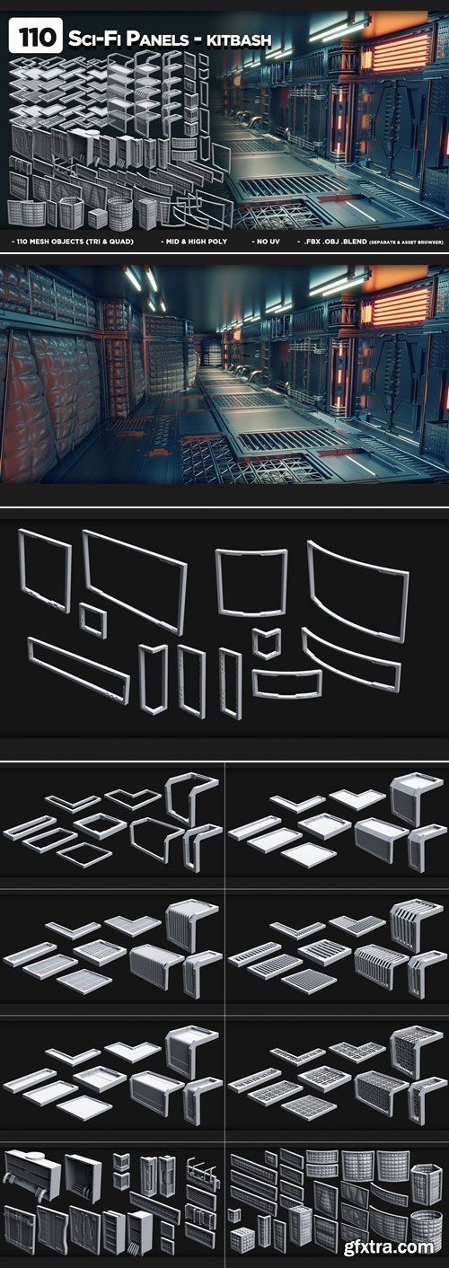 Artstation - 110 Sci-Fi Panels - KITBASH - VOL 07