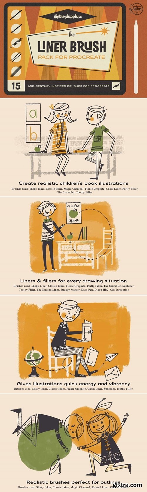 RetroSupply - The Liner Brush Pack for Procreate