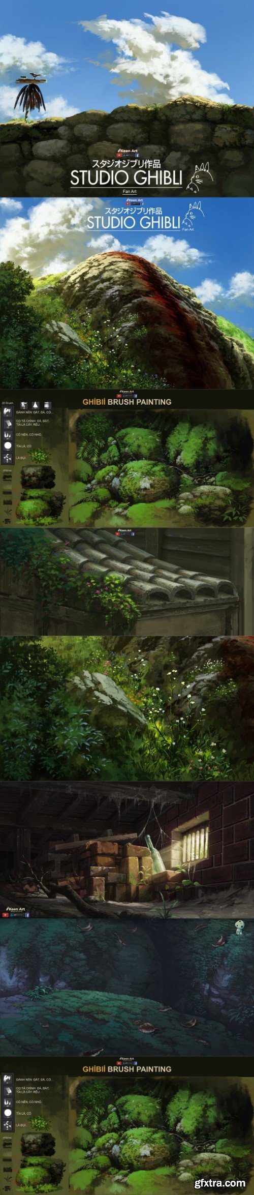 ArtStation - Ghibli Studio Brush | Brush patinting Ghibli Style | Video Tutorial suport.