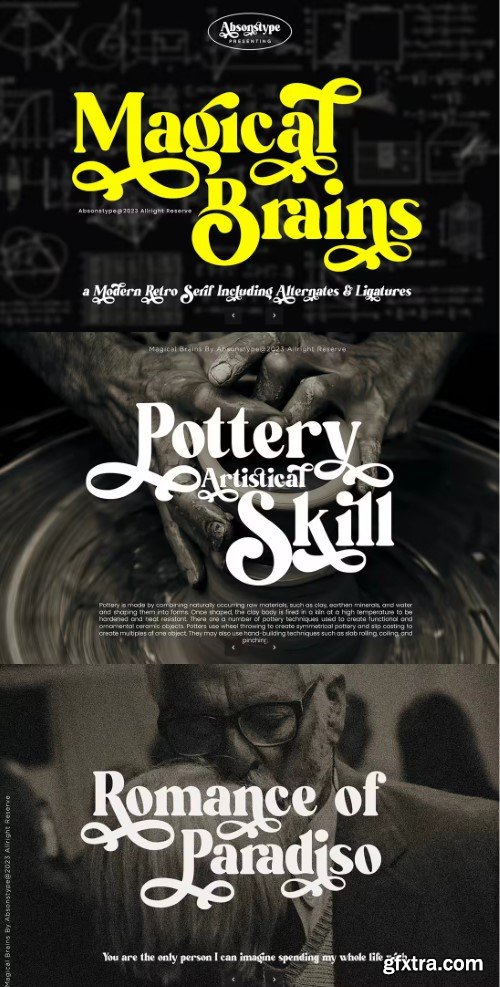 Magical Brains – A Modern Retro Serif Character