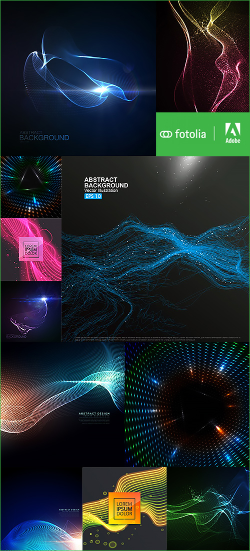 Fractal Geometric Abstract Decorative Lines Background 23xEPS