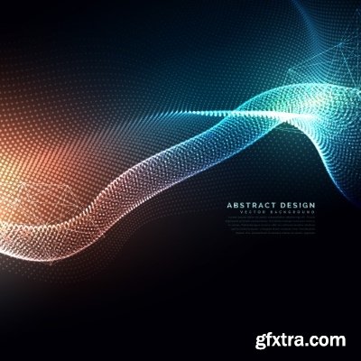 Fractal Geometric Abstract Decorative Lines Background 23xEPS