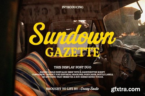 CreativeMarket - Sundown Gazette Vintage Display