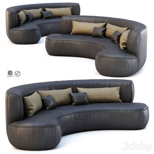 '3dsky Pro - Jenifer Restaurant Leather Sofa'