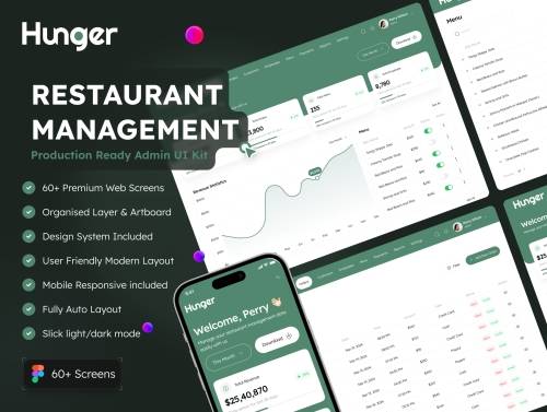 'Hunger - Restaurant Management Dashboard Admin UI Kit' 'Hunger - Restaurant Management Dashboard Admin UI Kit'