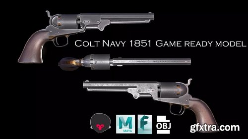 GTrader - Colt Navy 1851 GAME READY MODEL Low-poly 3D model GTrader - Colt Navy 1851 GAME READY MODEL Low-poly 3D model