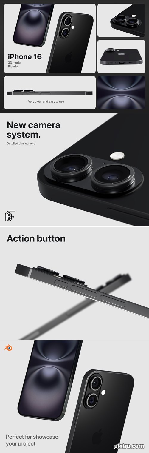 iPhone 16 - Blender 3D model