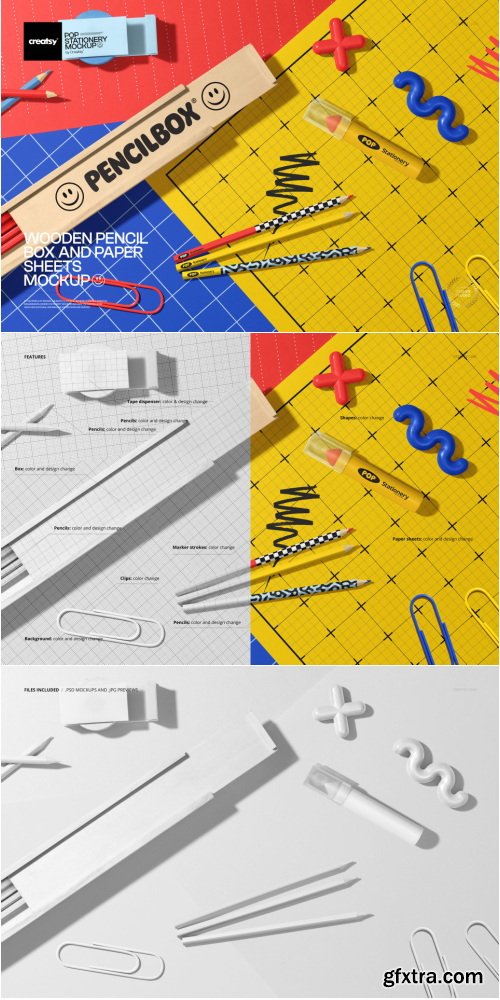 Creatsy - Wooden Pencil Box and Paper Sheets Mockup 2145376597 Creatsy - Wooden Pencil Box and Paper Sheets Mockup 2145376597