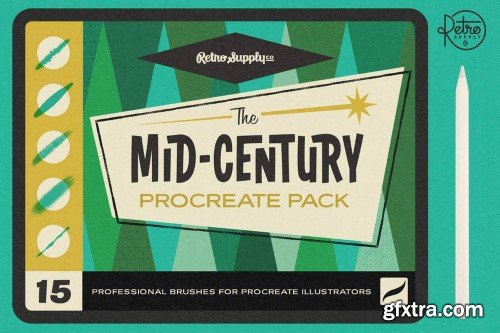 Retrosupply - The Mid-Century Brush Pack for Procreate