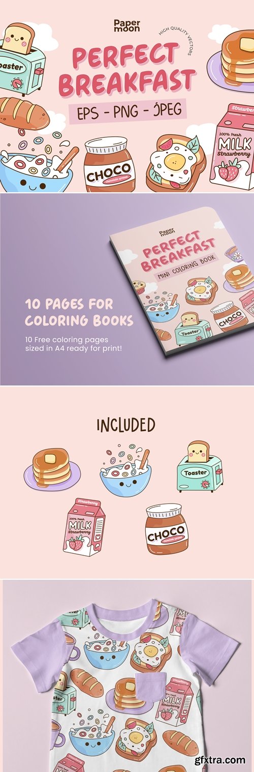 Perfect Breakfast Illustrations Set