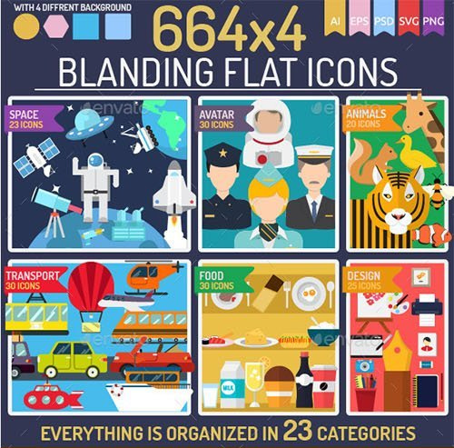 664x4 Blanding Flat Icons 12526115