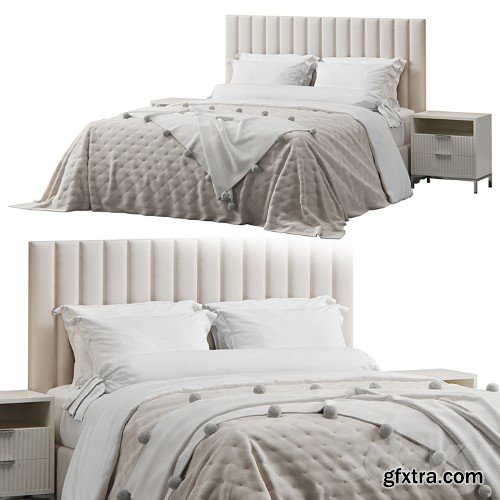 3dsky Pro - Kennedy Queen Tufted Headboard Bed