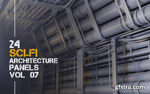 ArtStation - 24 + scifi architecture / kitbash panels pack/vol 07