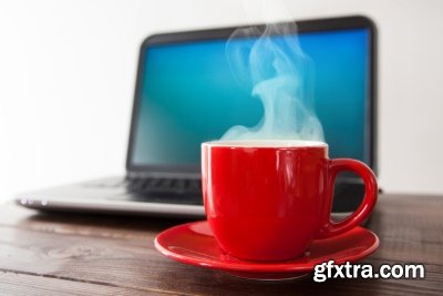 Delicious Tea & Coffee with Steam in a Mug 25xJPG