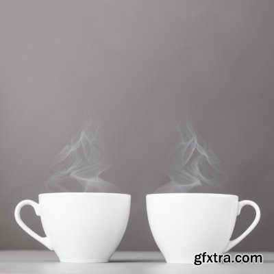 Delicious Tea & Coffee with Steam in a Mug 25xJPG
