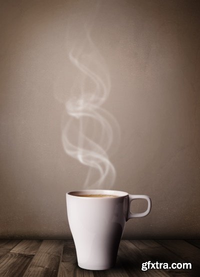 Delicious Tea & Coffee with Steam in a Mug 25xJPG