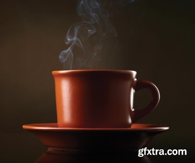 Delicious Tea & Coffee with Steam in a Mug 25xJPG