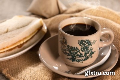 Delicious Tea & Coffee with Steam in a Mug 25xJPG