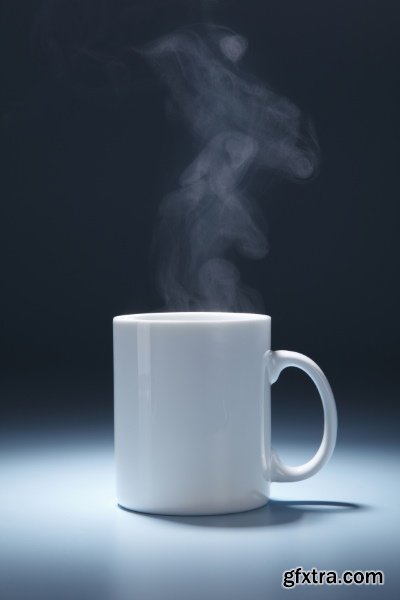 Delicious Tea & Coffee with Steam in a Mug 25xJPG