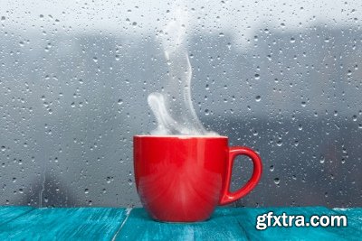 Delicious Tea & Coffee with Steam in a Mug 25xJPG