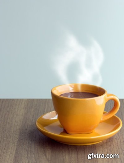 Delicious Tea & Coffee with Steam in a Mug 25xJPG