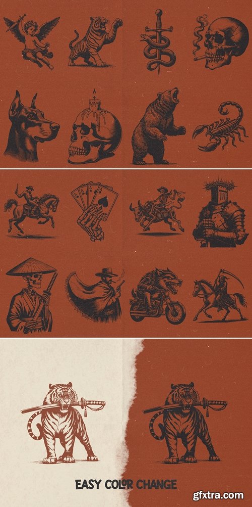 CreativeMarket - Retro Delight: 20 Illustrations Pack 288364107