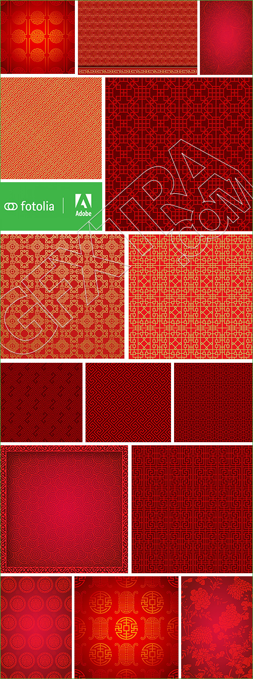Abstract Red Backgrounds in the Chinese Style 25xEPS
