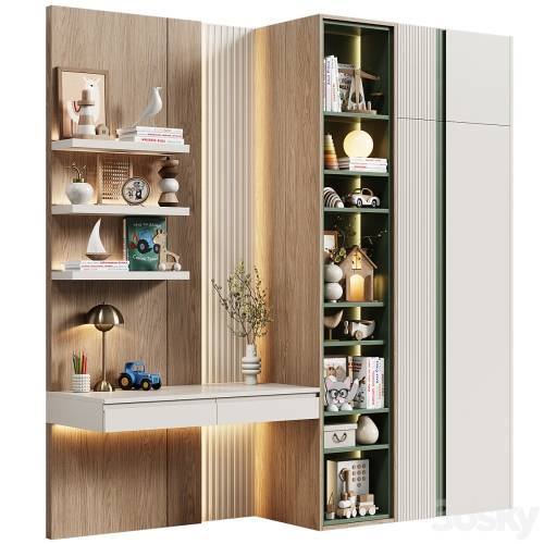 '3dsky Pro - Children's modular wardrobe with desk modern 23' '3dsky Pro - Children's modular wardrobe with desk modern 23'