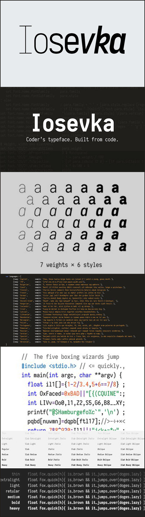 Iosevka Slab fonts 75 FONTS!