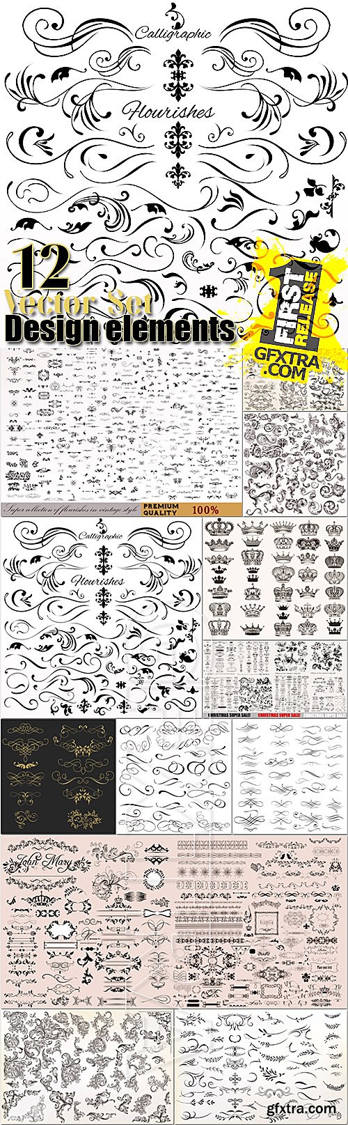 Design vector elements in a set of 12 files