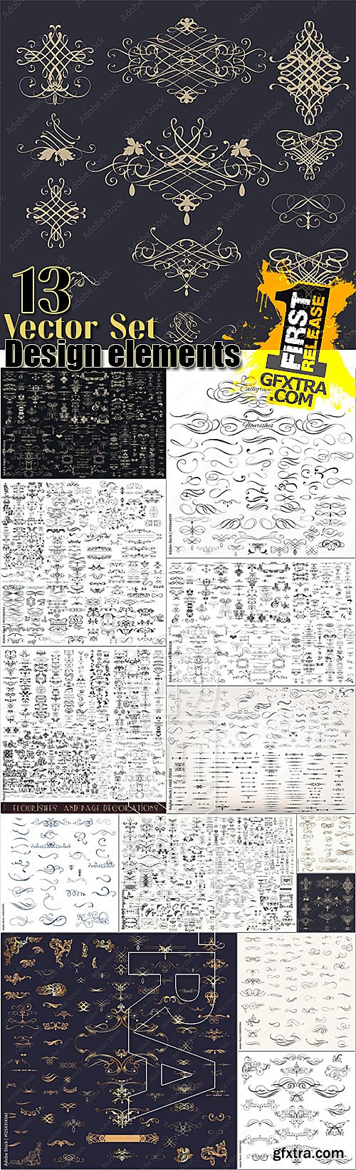 Design vector elements in a set of 13 files