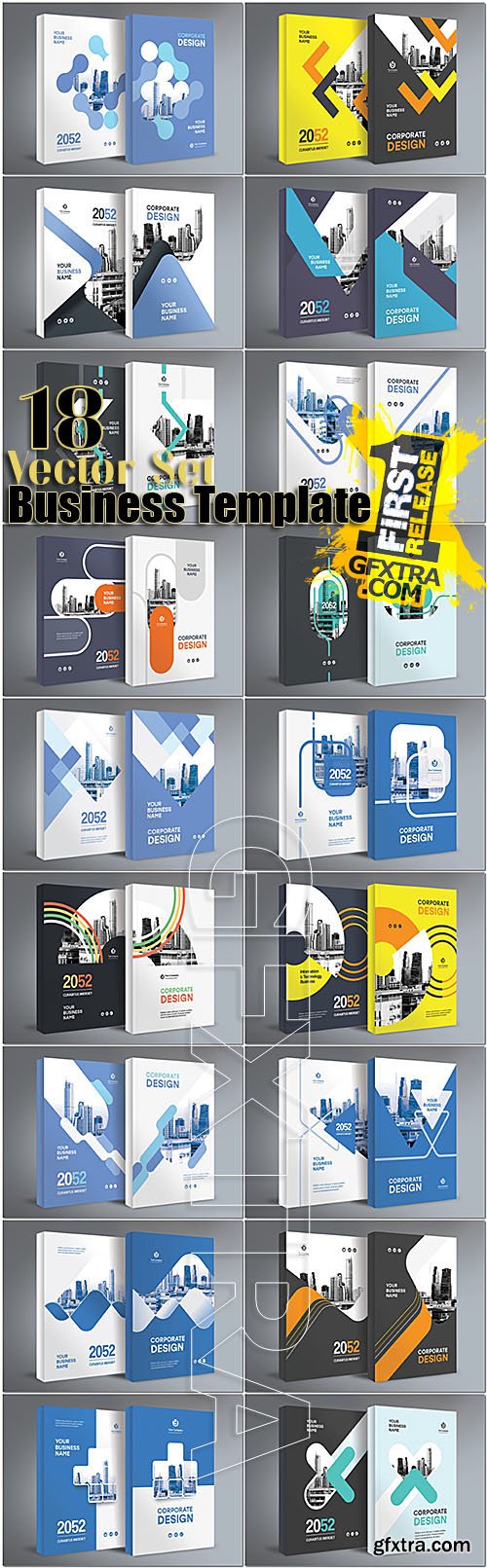 Business Report Cover Template –  Geometric Layout (A4)