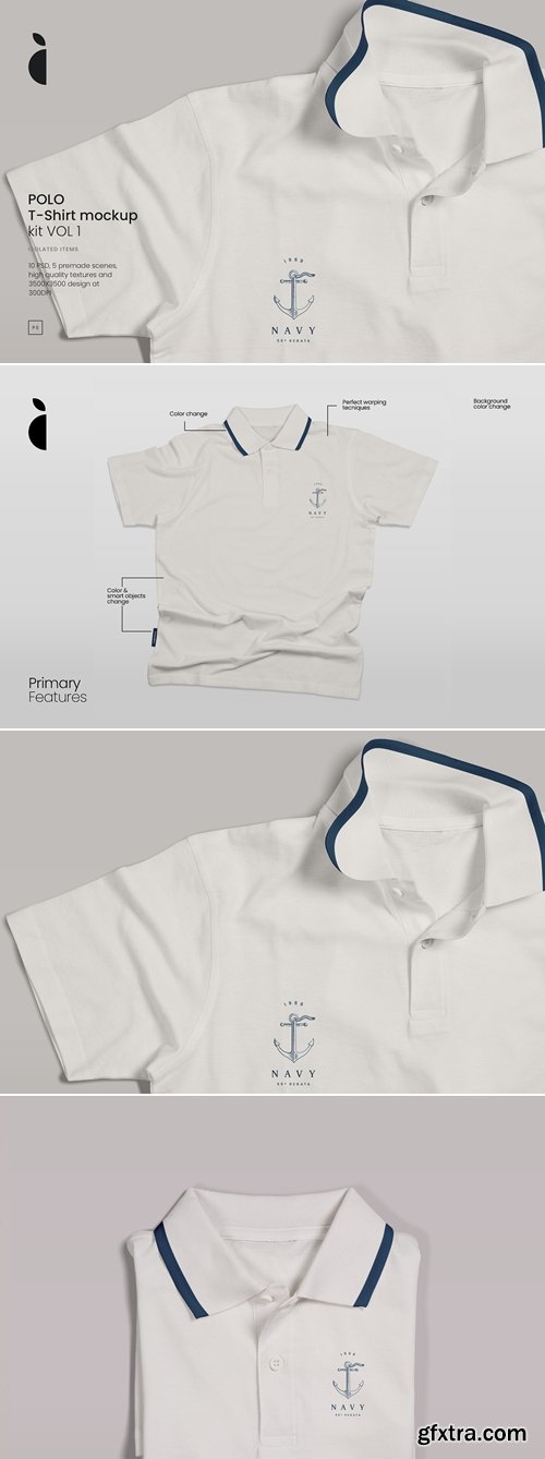 CreativeMarket - Polo T-Shirt Mockup Kit Vol 1 291030196