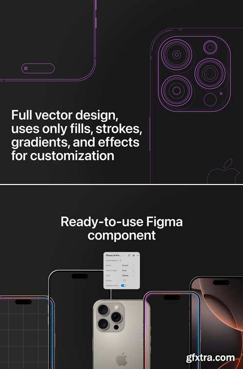 iPhone 16 Pro & Pro Max Figma mockups