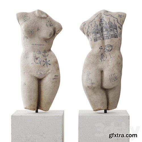 3dsky Pro - Venus tattoo torso sculpture