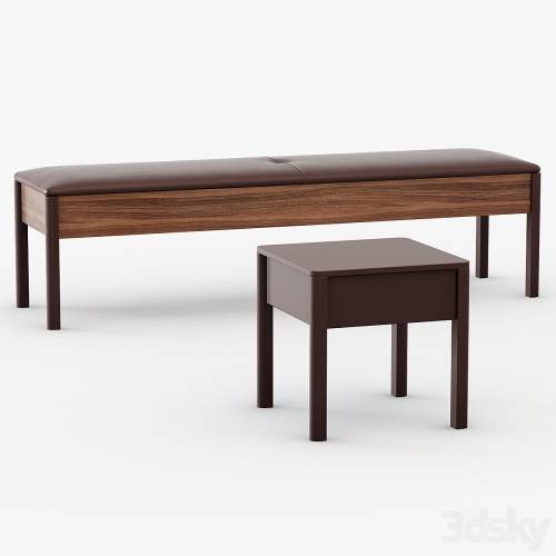 '3dsky Pro - Bato bench and Bedside table' '3dsky Pro - Bato bench and Bedside table'