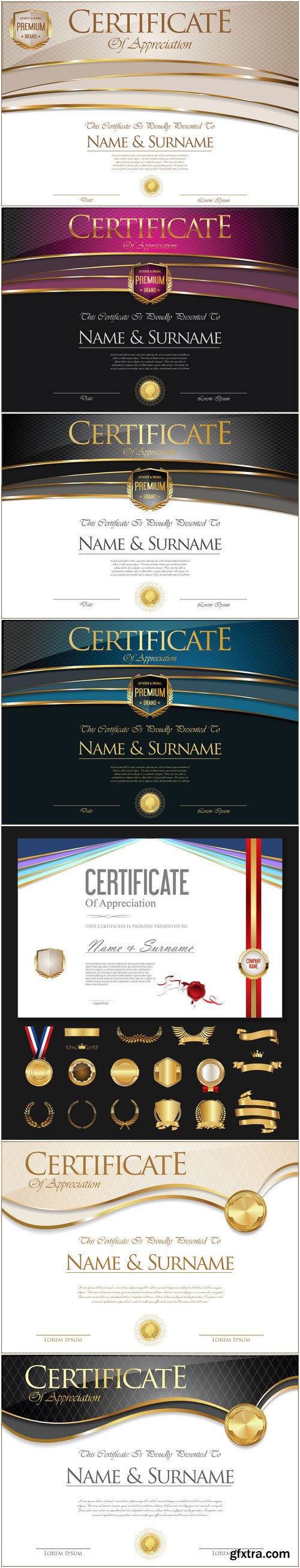 Certificate and Diploma Vector 25 Set