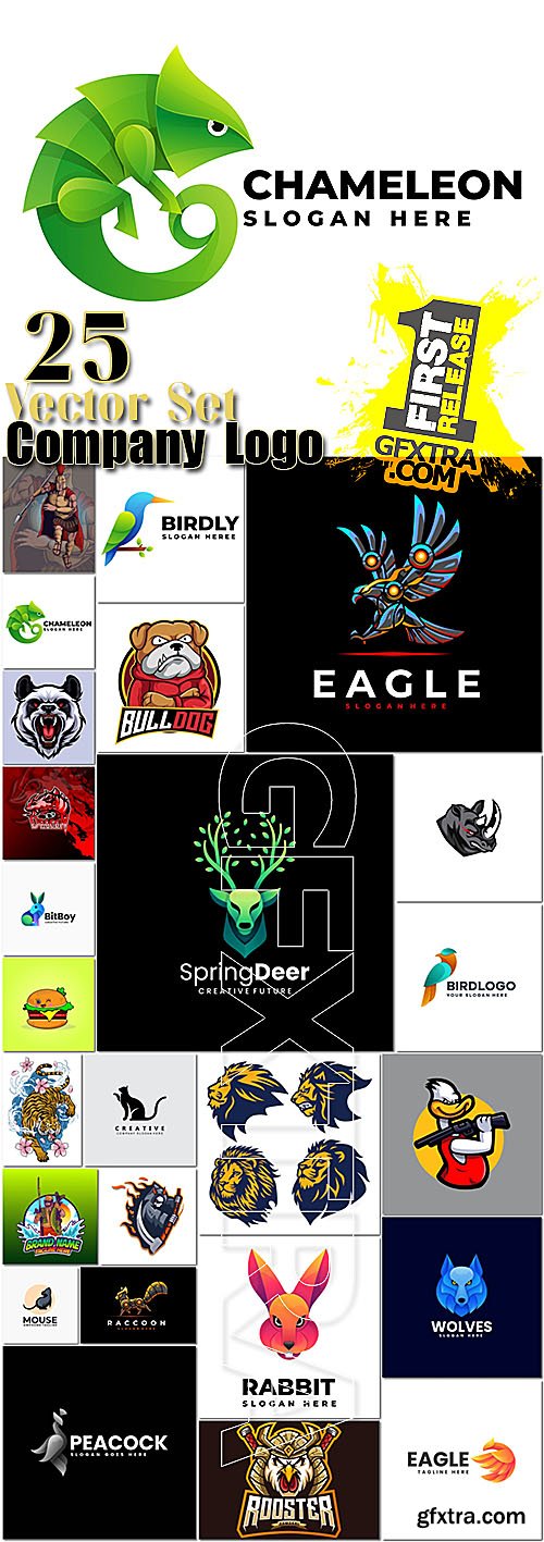 Vector company esport logo 25 set