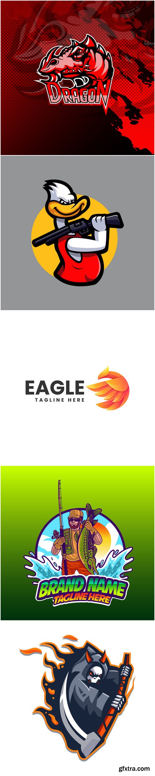 Vector company esport logo 25 set