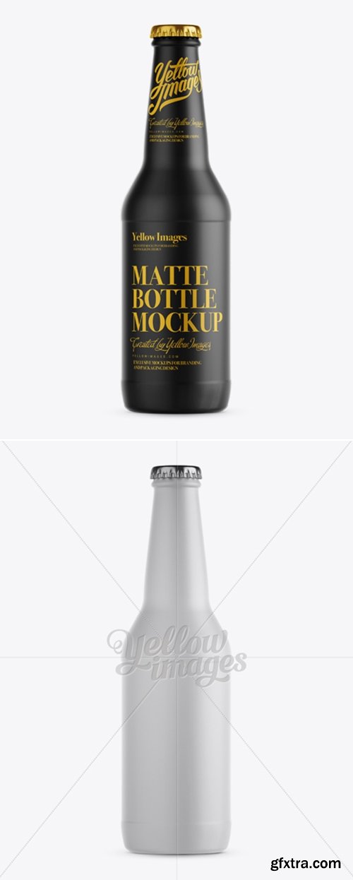 YellowImages - 330ml Matte Beer Bottle Mockup 11884