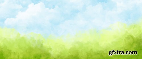 Watercolor Summer Backgrounds in Vectors 25xEPS