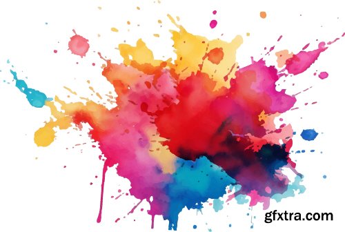 Watercolor Splash Vectors 23xAI, 3xJPG Watercolor Splash Vectors 23xAI, 3xJPG
