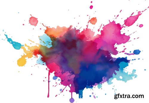 Watercolor Splash Vectors 23xAI, 3xJPG Watercolor Splash Vectors 23xAI, 3xJPG