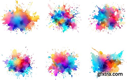 Watercolor Splash Vectors 23xAI, 3xJPG Watercolor Splash Vectors 23xAI, 3xJPG