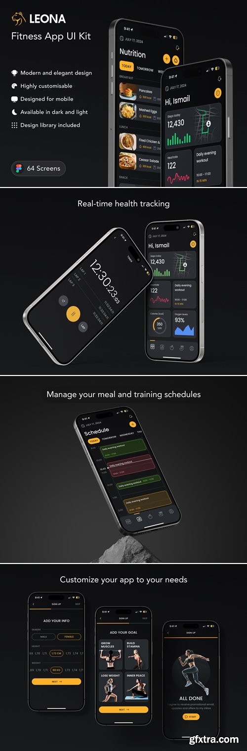 Leona - Fitness App UI Kit
