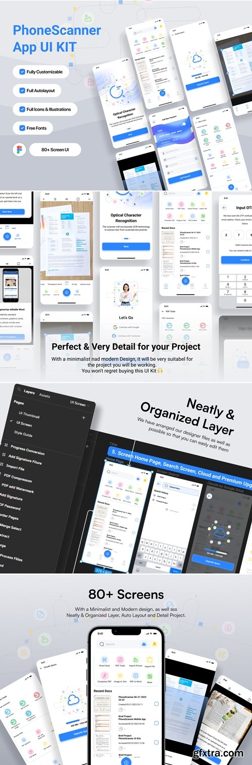 PhoneScanner - Mobile Scanner APP UI Kit for IOS & Android