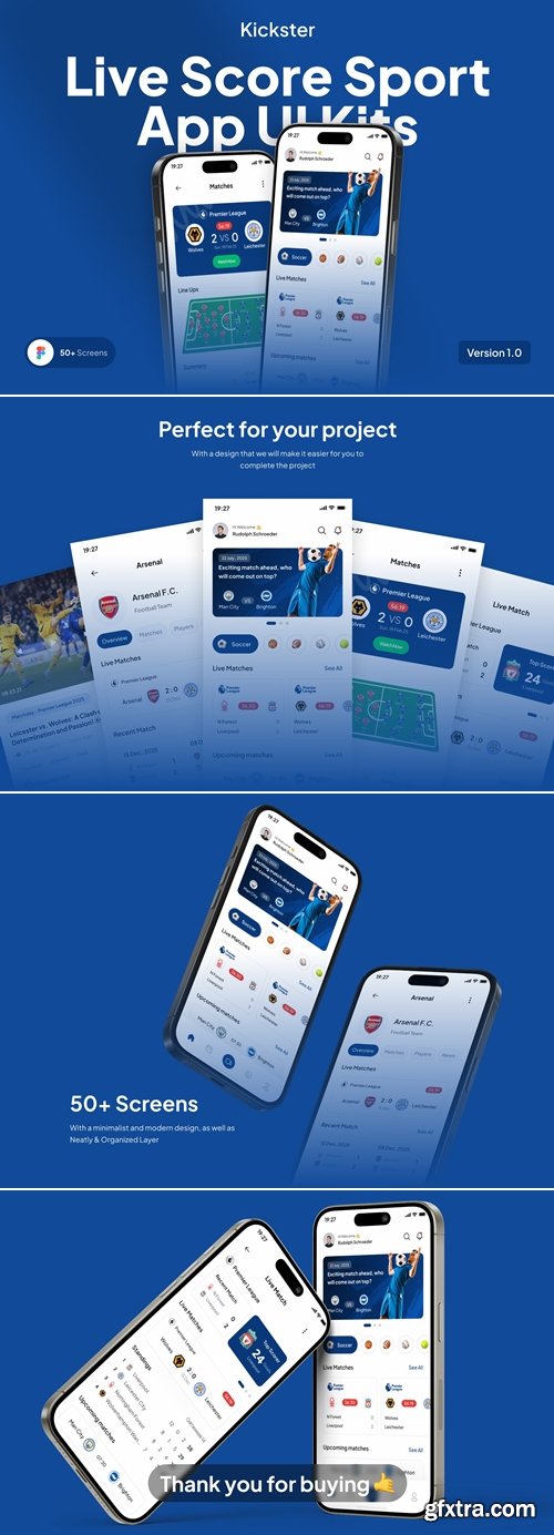 Kickster - Live Score and News Sport App UI Kits