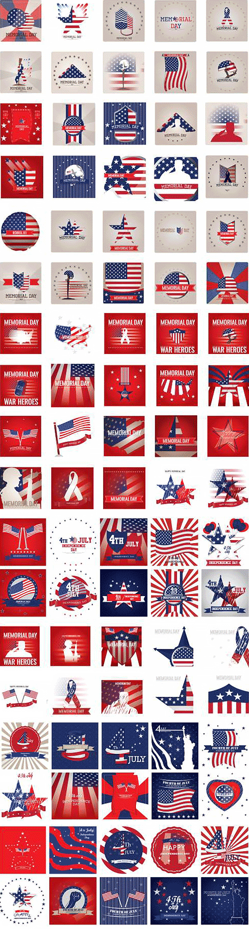 U.S.A. National Design Element Sets 9xEPS